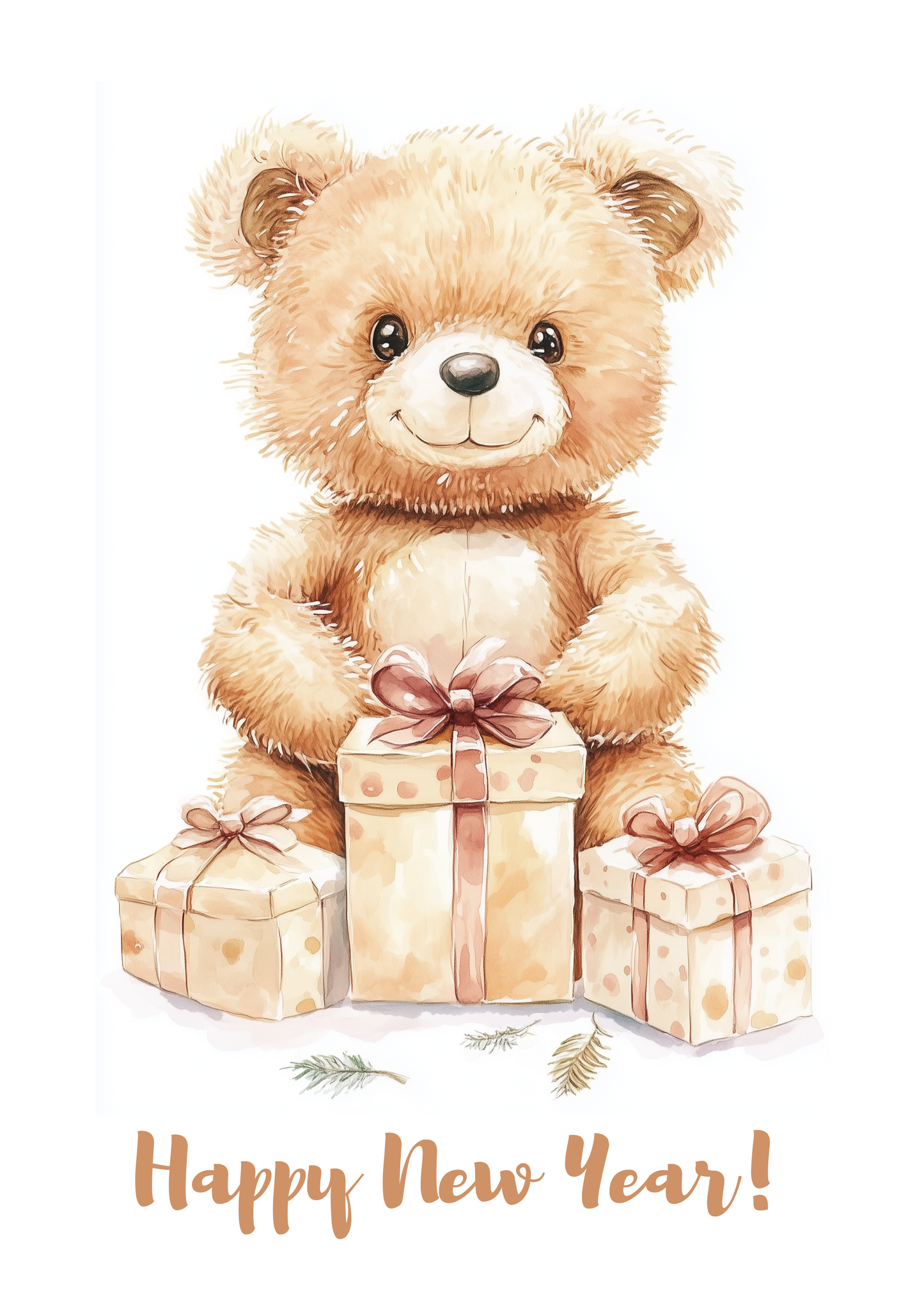 Set of digital Christmas postcards with bears