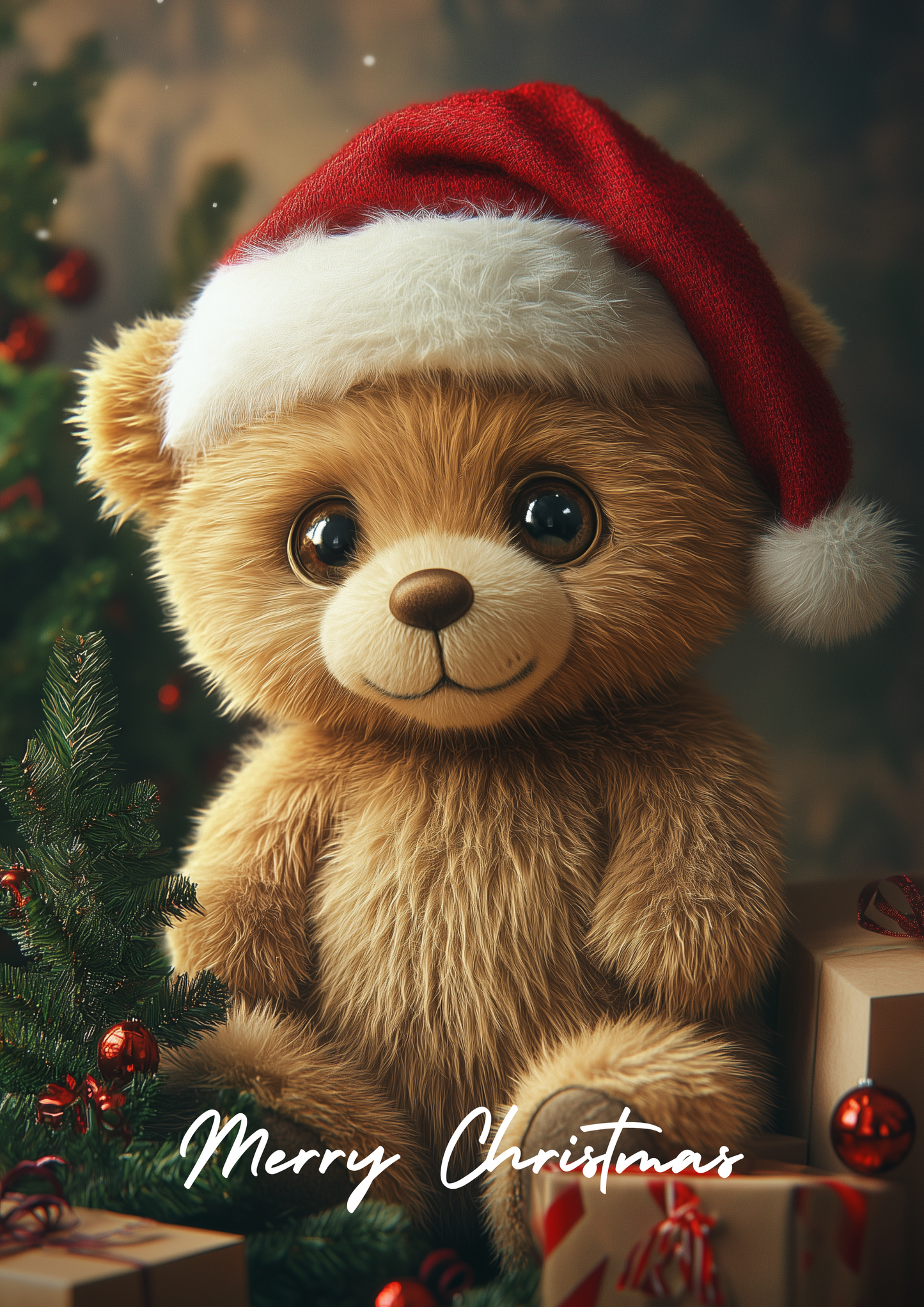 Set of digital Christmas postcards with bears