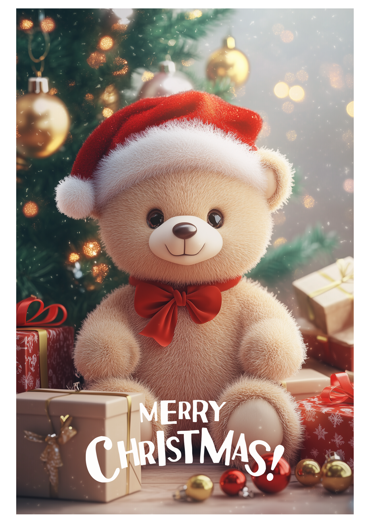 Set of digital Christmas postcards with bears