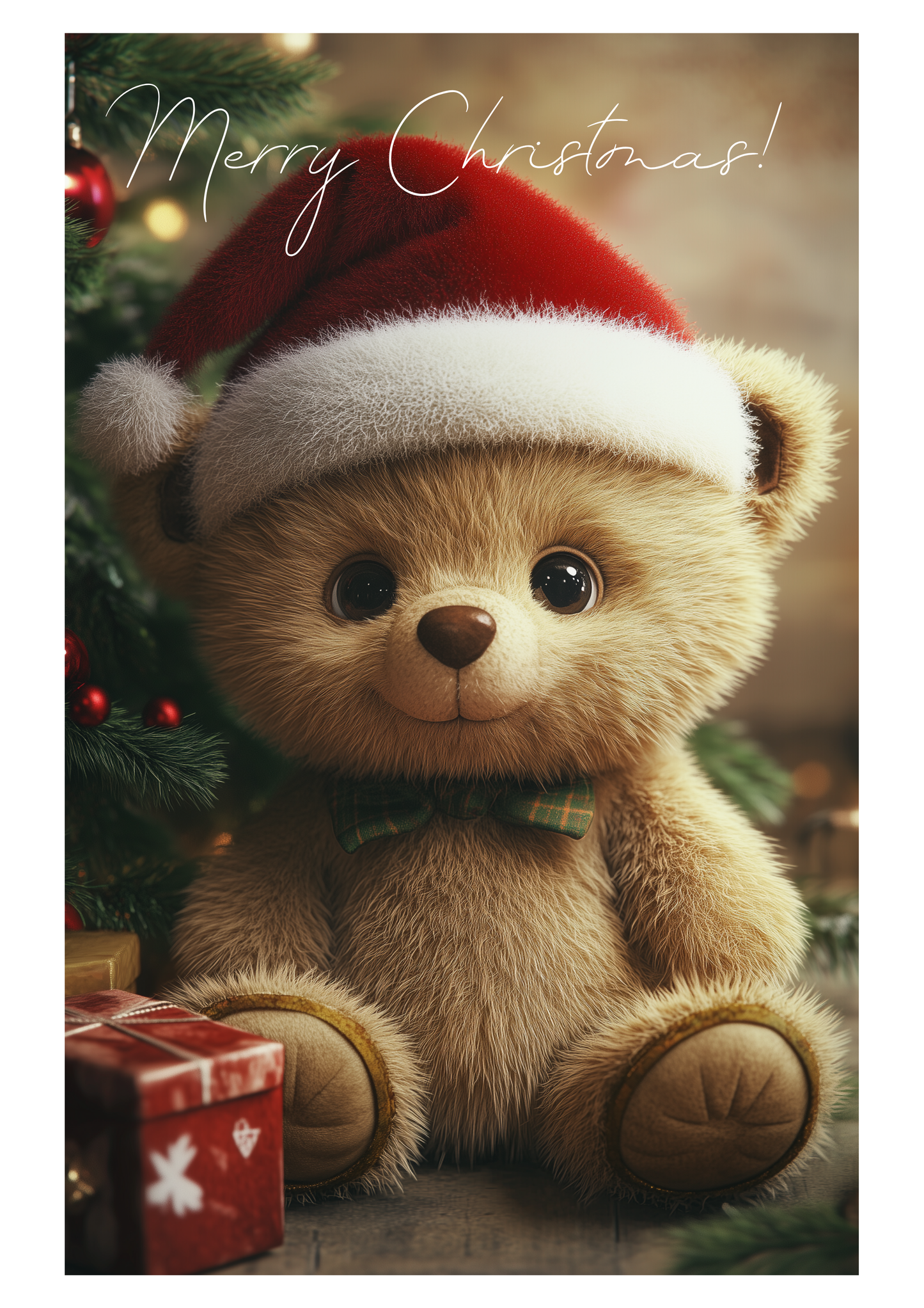 Set of digital Christmas postcards with bears