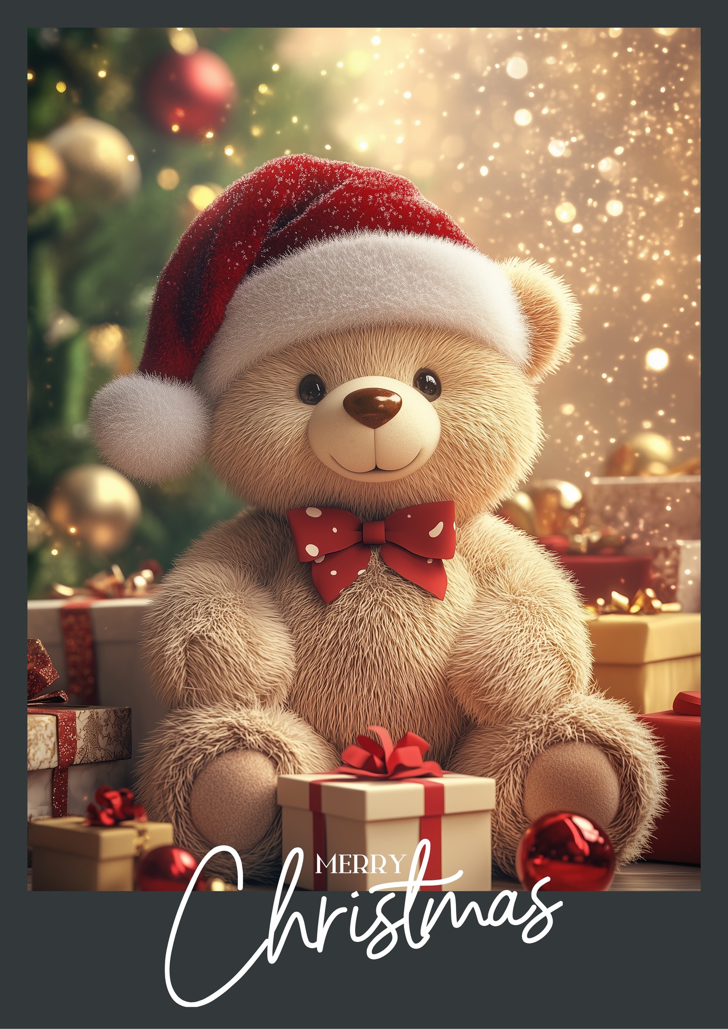 Set of digital Christmas postcards with bears