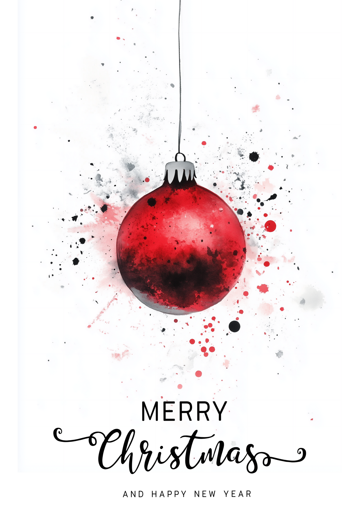 Set of digital Christmas postcards with Christmas trees and balls