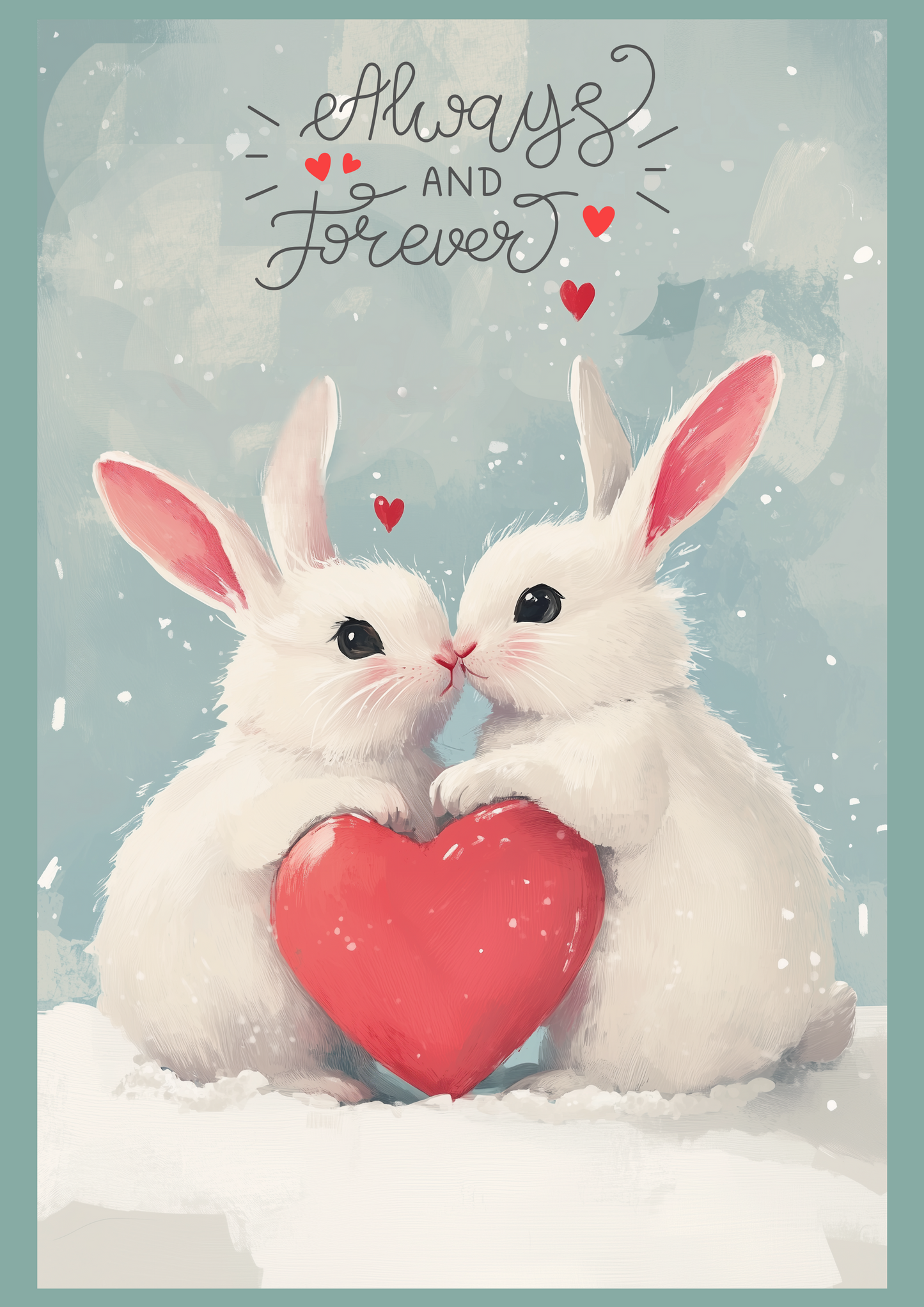 Set of digital Valentine's Day postcards