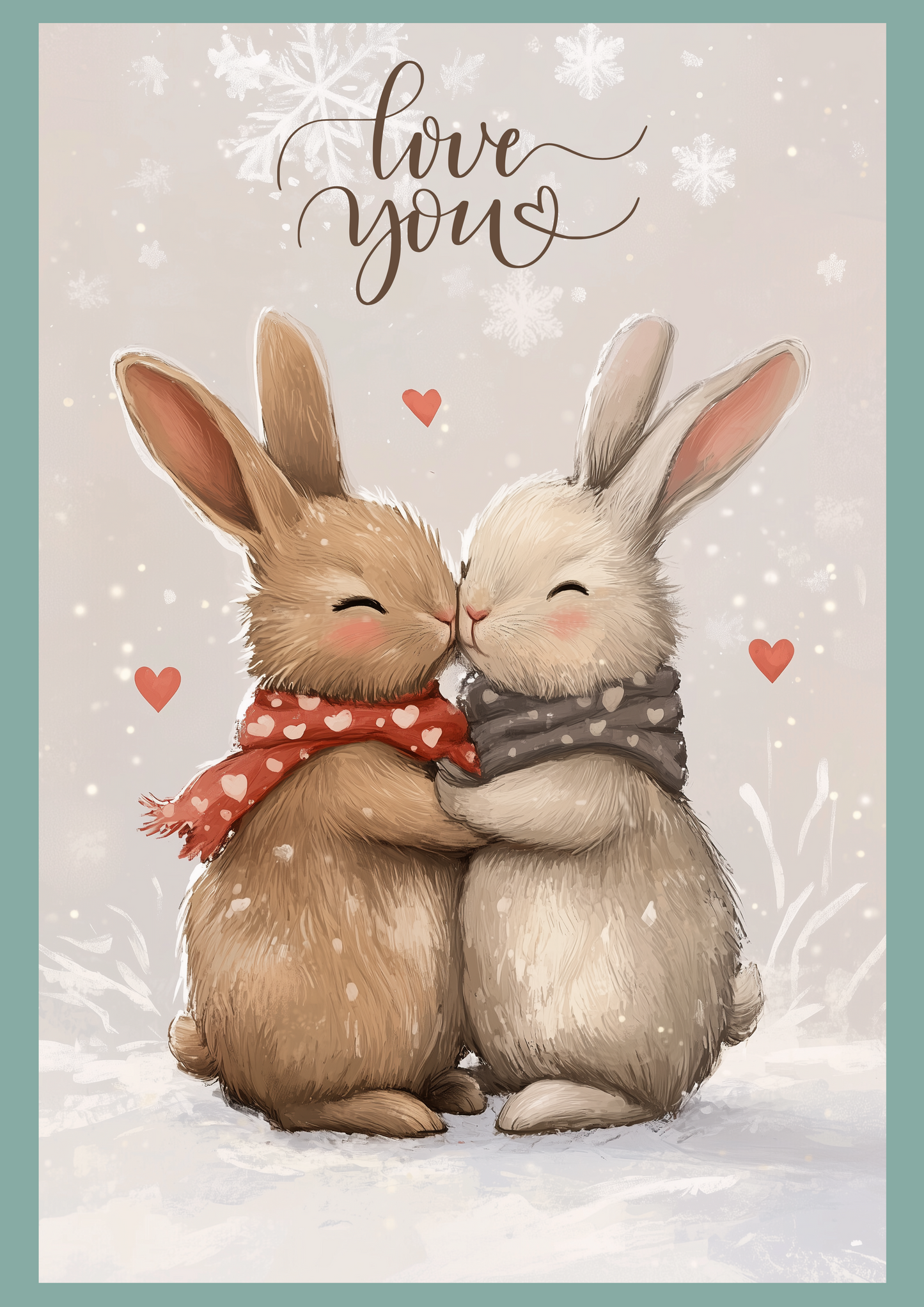 Set of digital Valentine's Day postcards