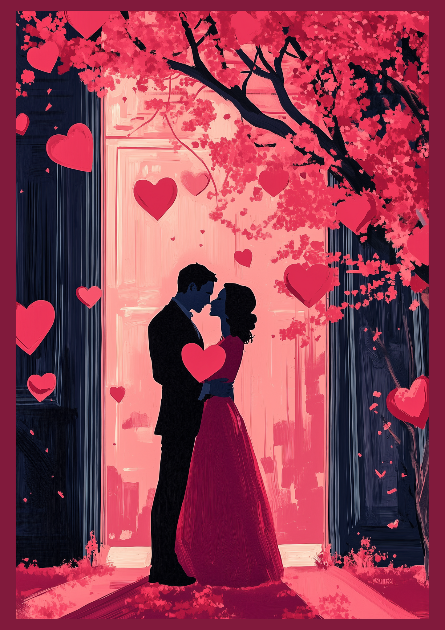 Set of digital Valentine's Day postcards